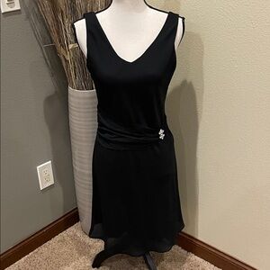 Alyn Paige USA Vintage Black Dress V-Neck Sleeveless Dress Waist Sash Size S 5/6